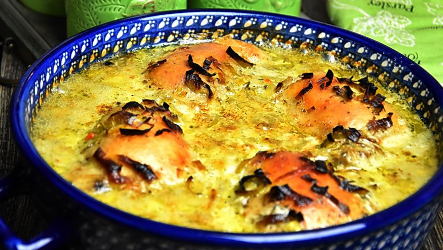 Куриные ножки запеченные в сливках